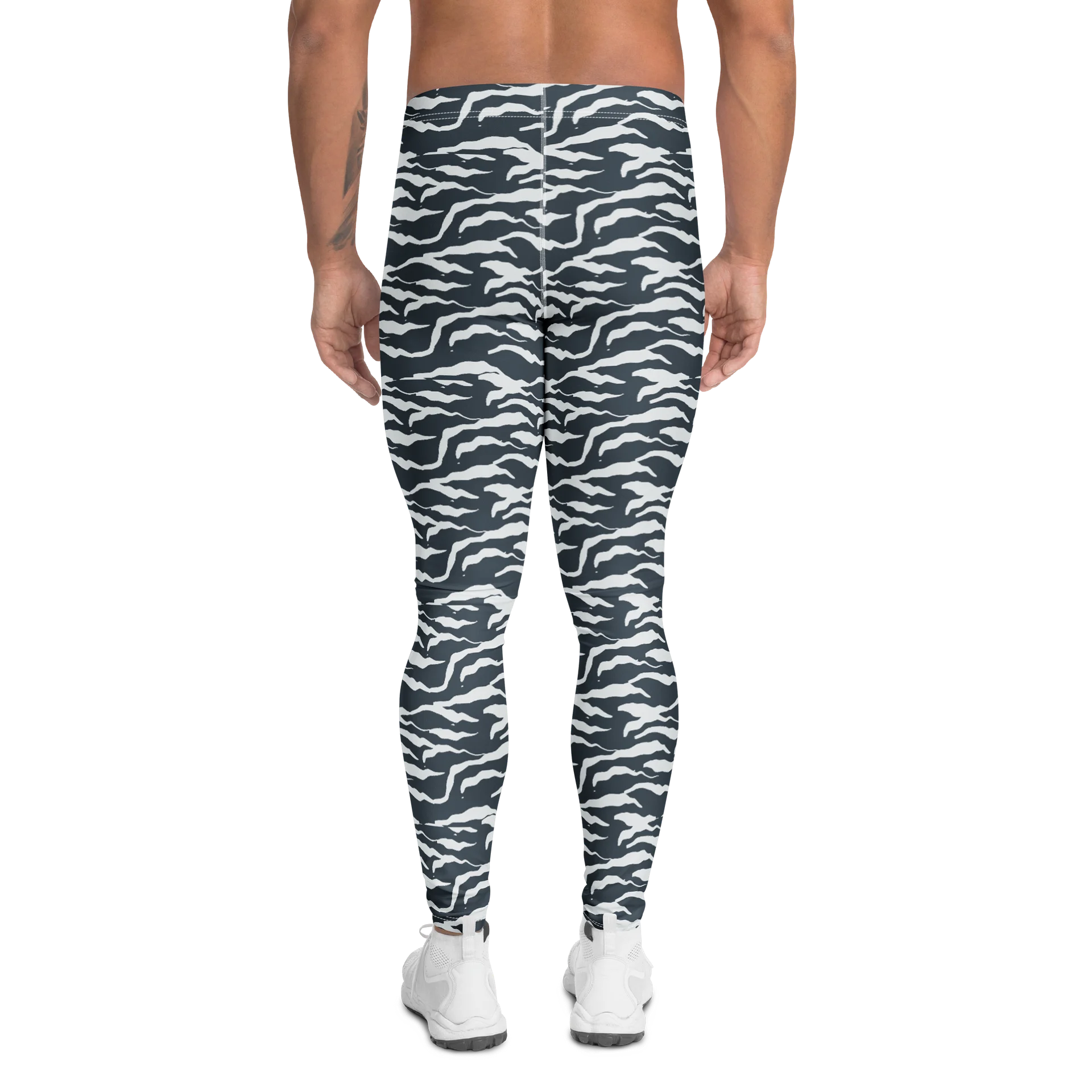 Bold Colorful Wavy Cloud Pattern Men's Leggings product image (2)