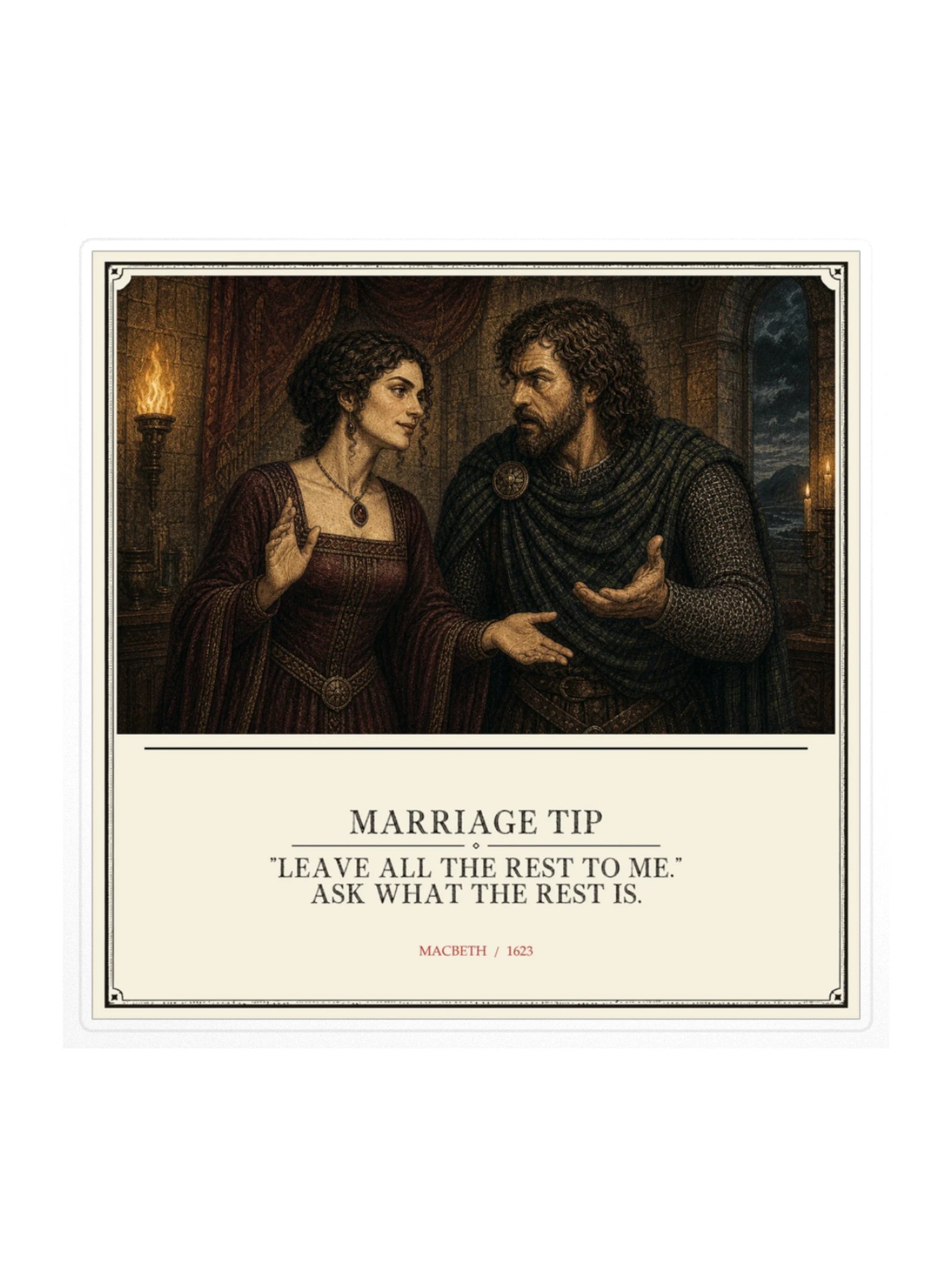 Marriage Tip -- Macbeth Sticker product image (1)