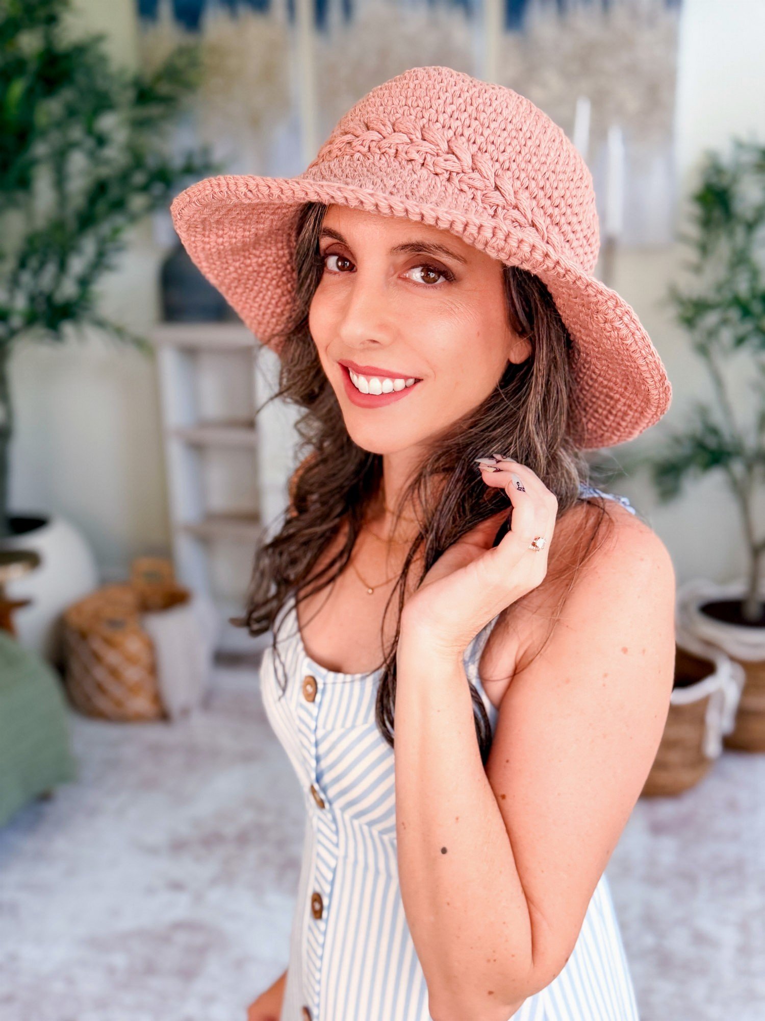 Wheatfield Crochet Pattern Collection, 4 PDF Patterns + Video | Wheat Stitch Sun Hat, Market Bag, Summer Top, Headband product image (9)