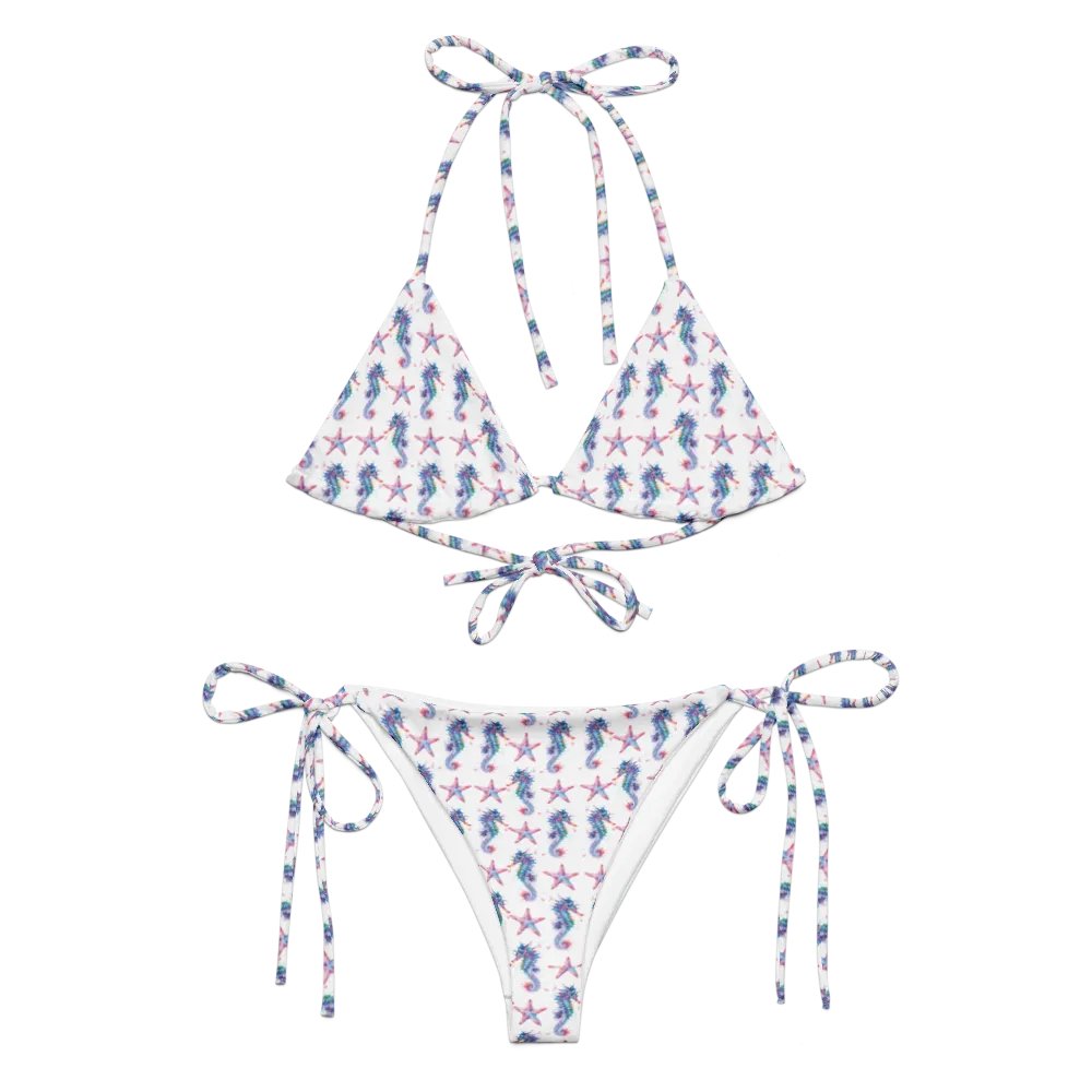Watercolour Seahorse And Starfish Pattern Bikini Set product image (3)