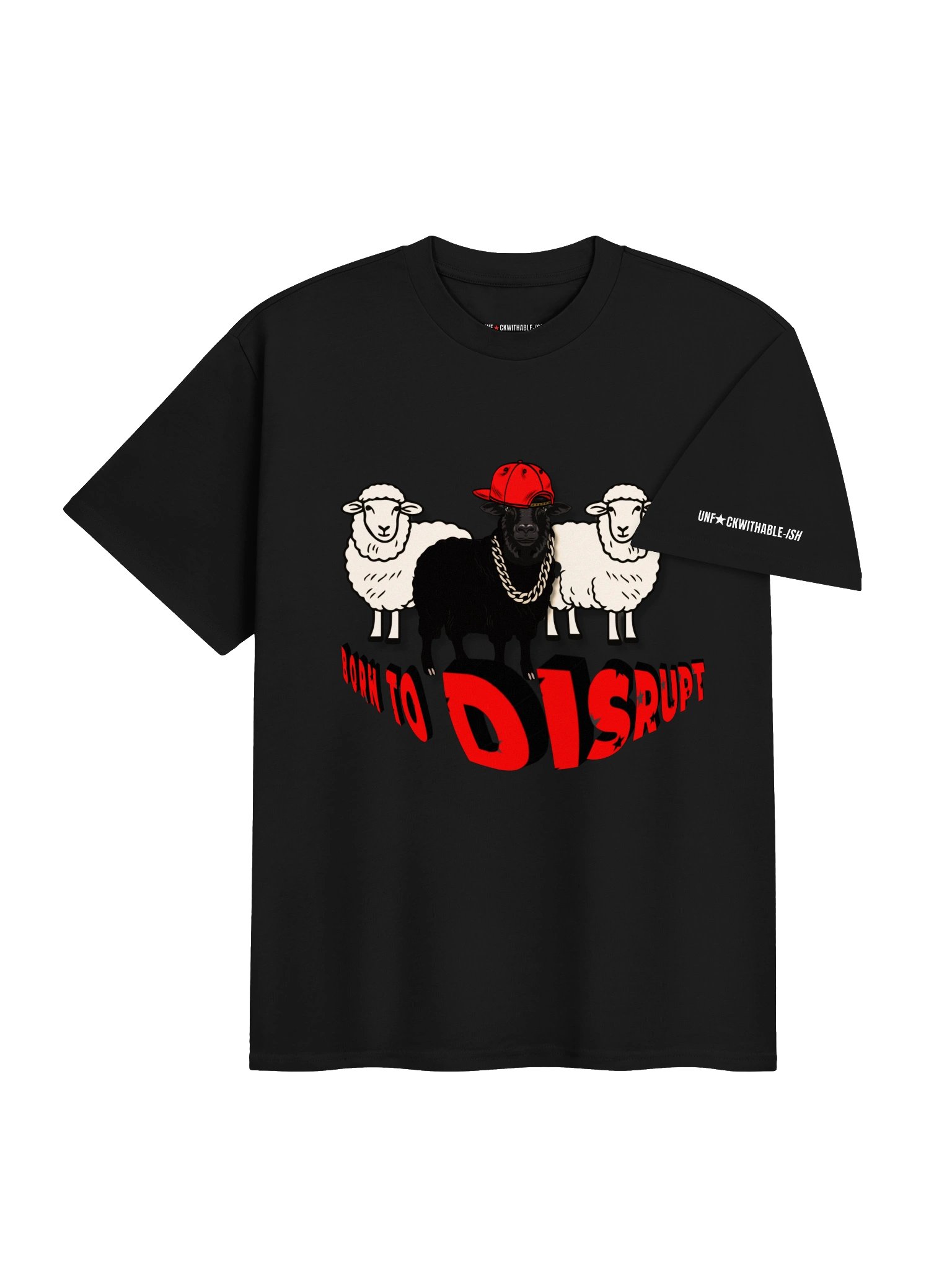 Men's Oversized Streetwear Graphic Design T-Shirt Black Sheep Born to Disrupt product image (4)