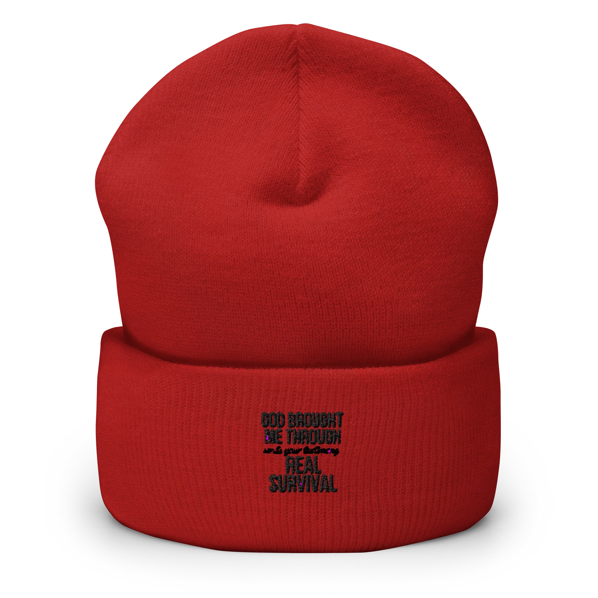 God Brought Me Through “Real Survival” Beanie | Wear Your Testimony product image (1)