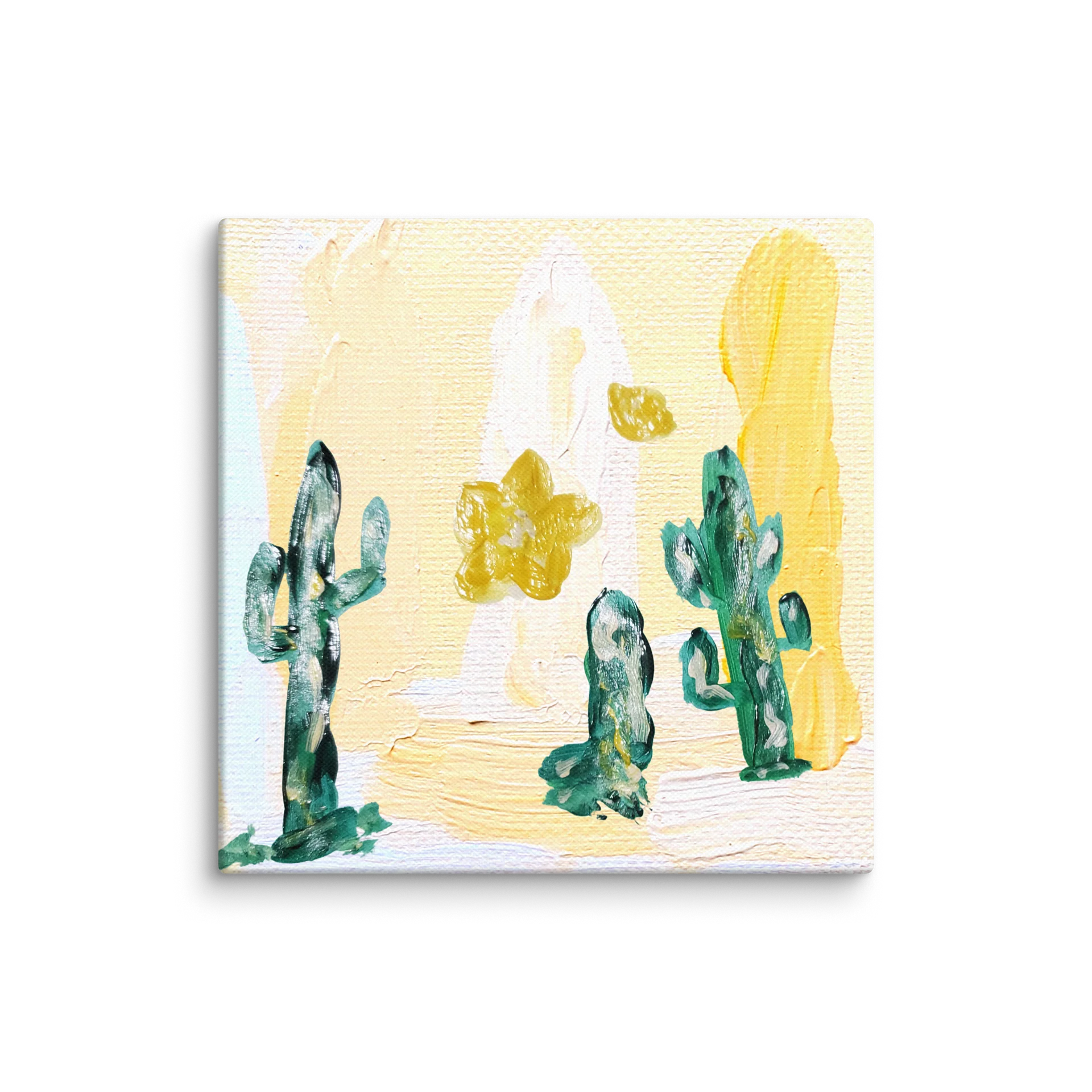 Abstract Desert Buttercup Cactus Wildflower Painting Wall Art product image (1)