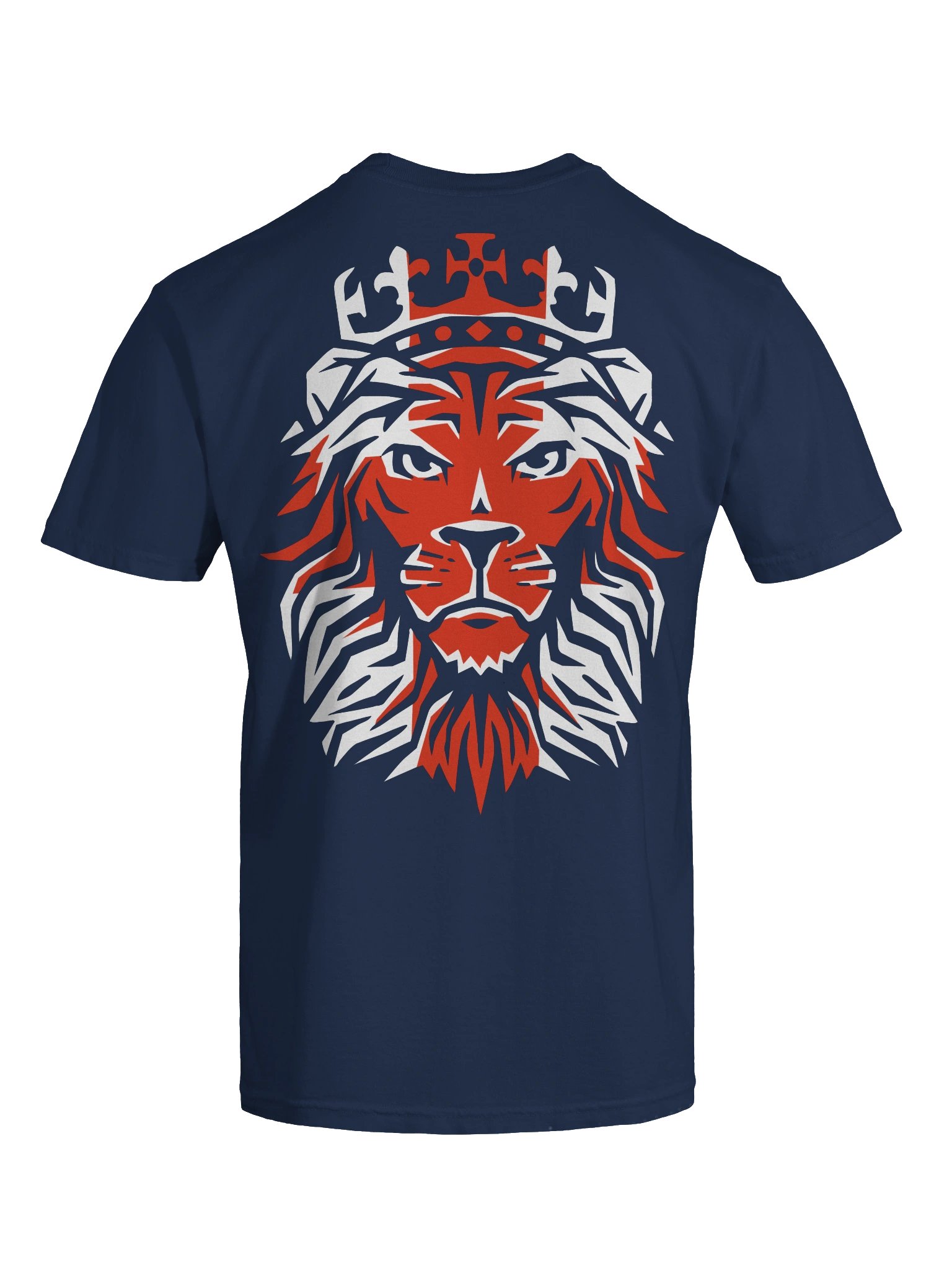 Navy Blue Lion King England T-Shirt | St George's Cross Heraldry Graphic Tee product image (7)