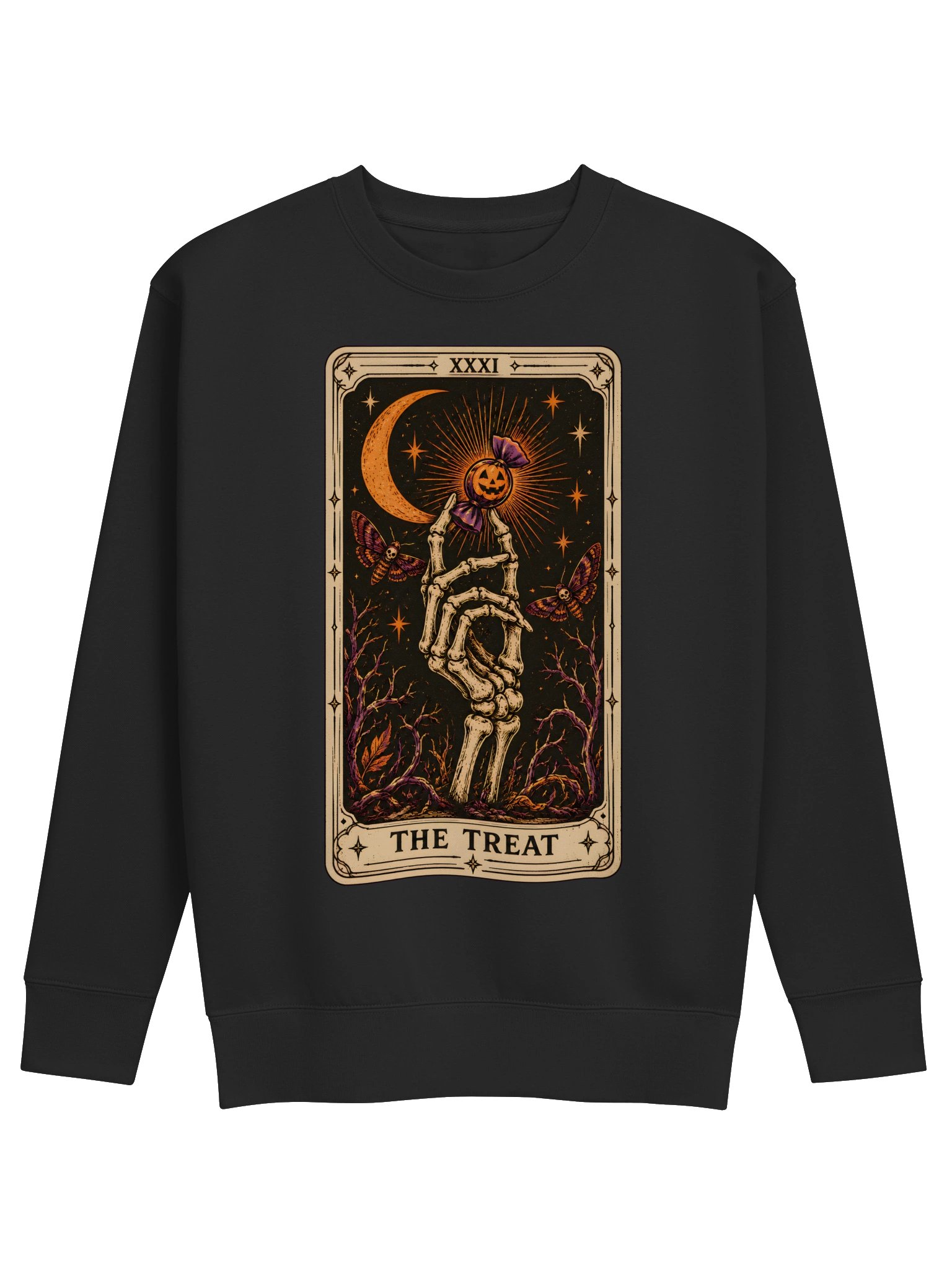 “The Treat” Tarot Card Skeleton Sweatshirt product image (2)