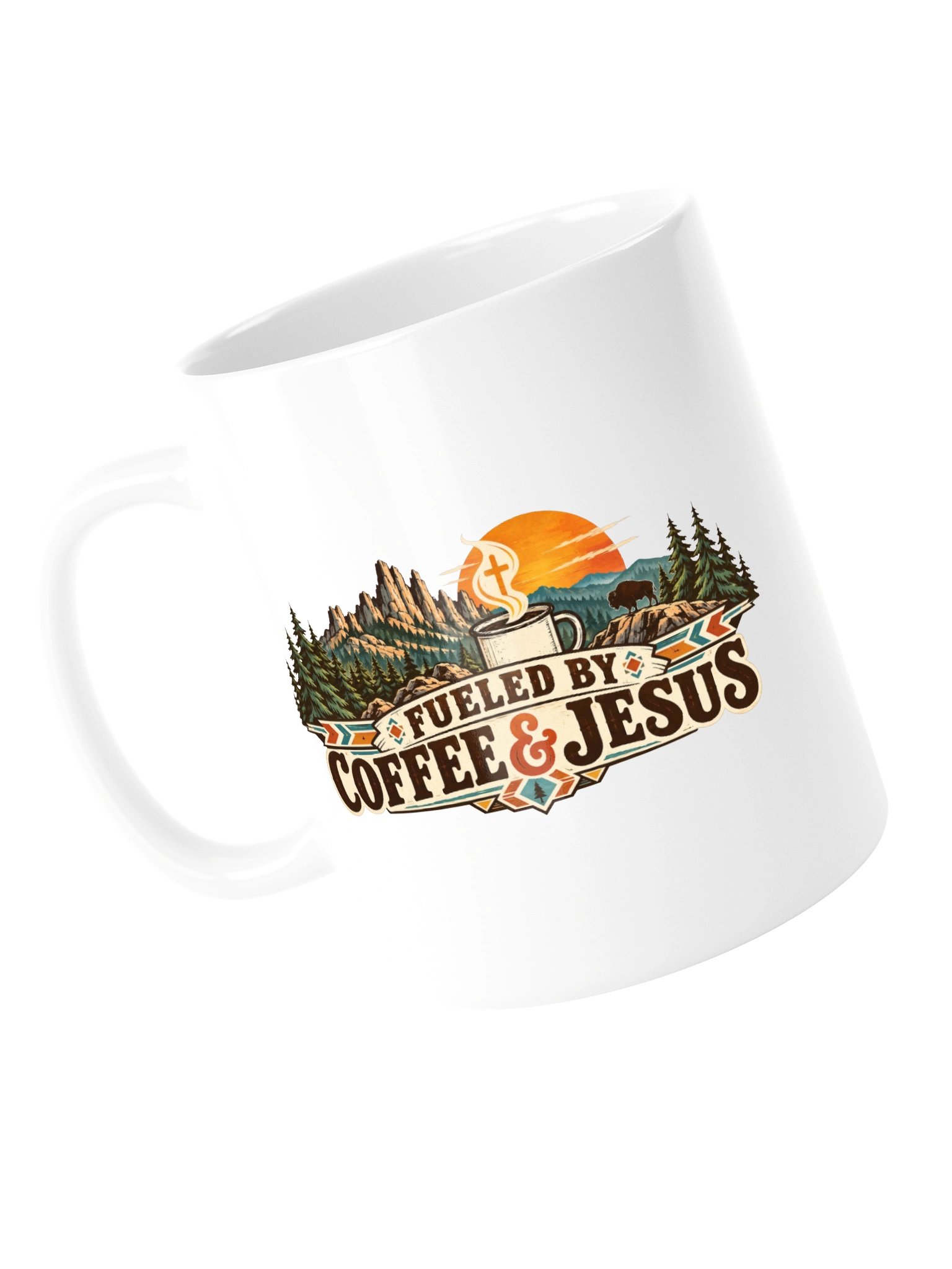 Fueled by Coffee & Jesus – Rustic Christian Coffee Mug product image (6)