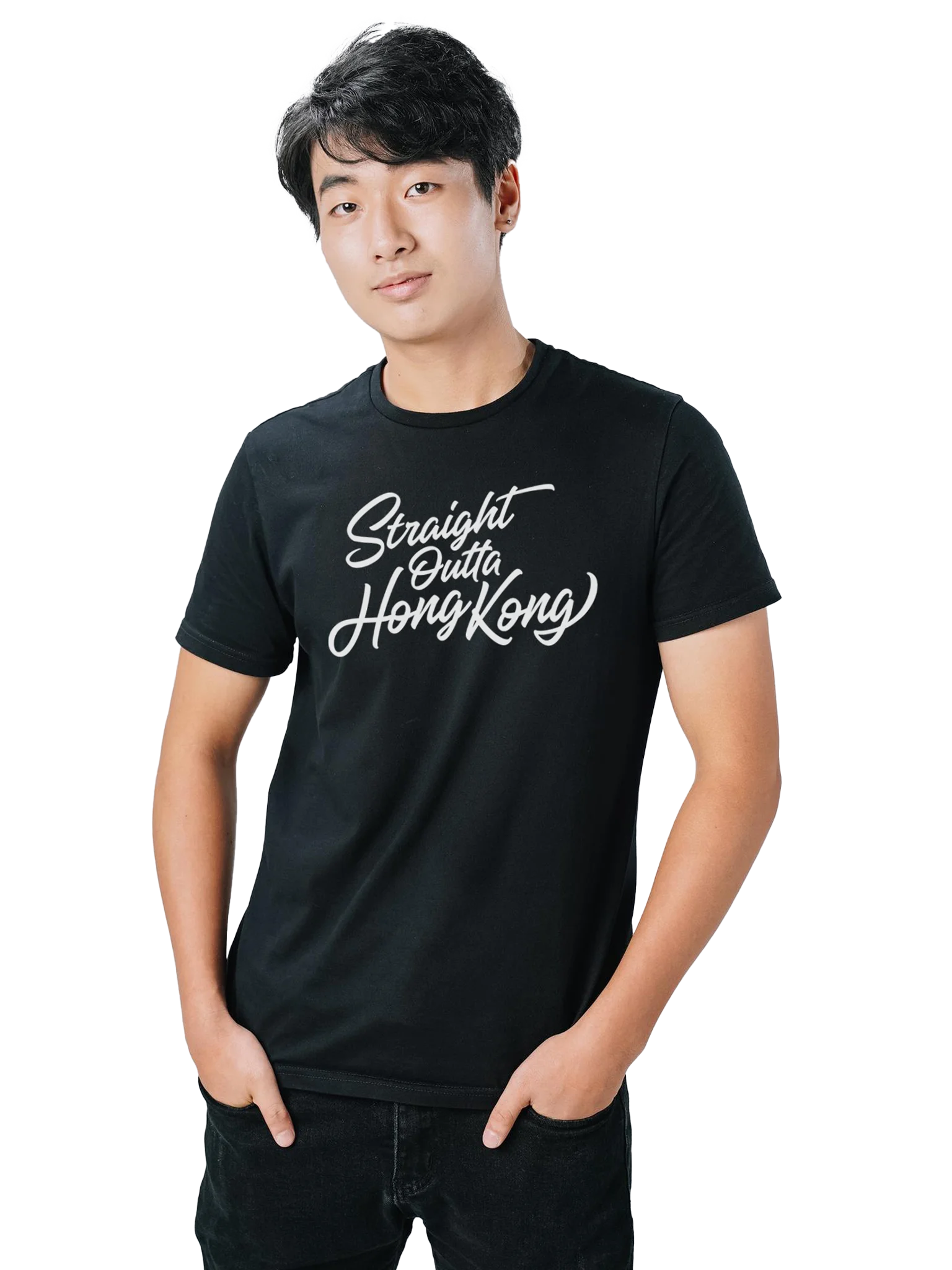 STRAIGHT OUTTA HONG KONG (White) Unisex T-shirt product image (2)