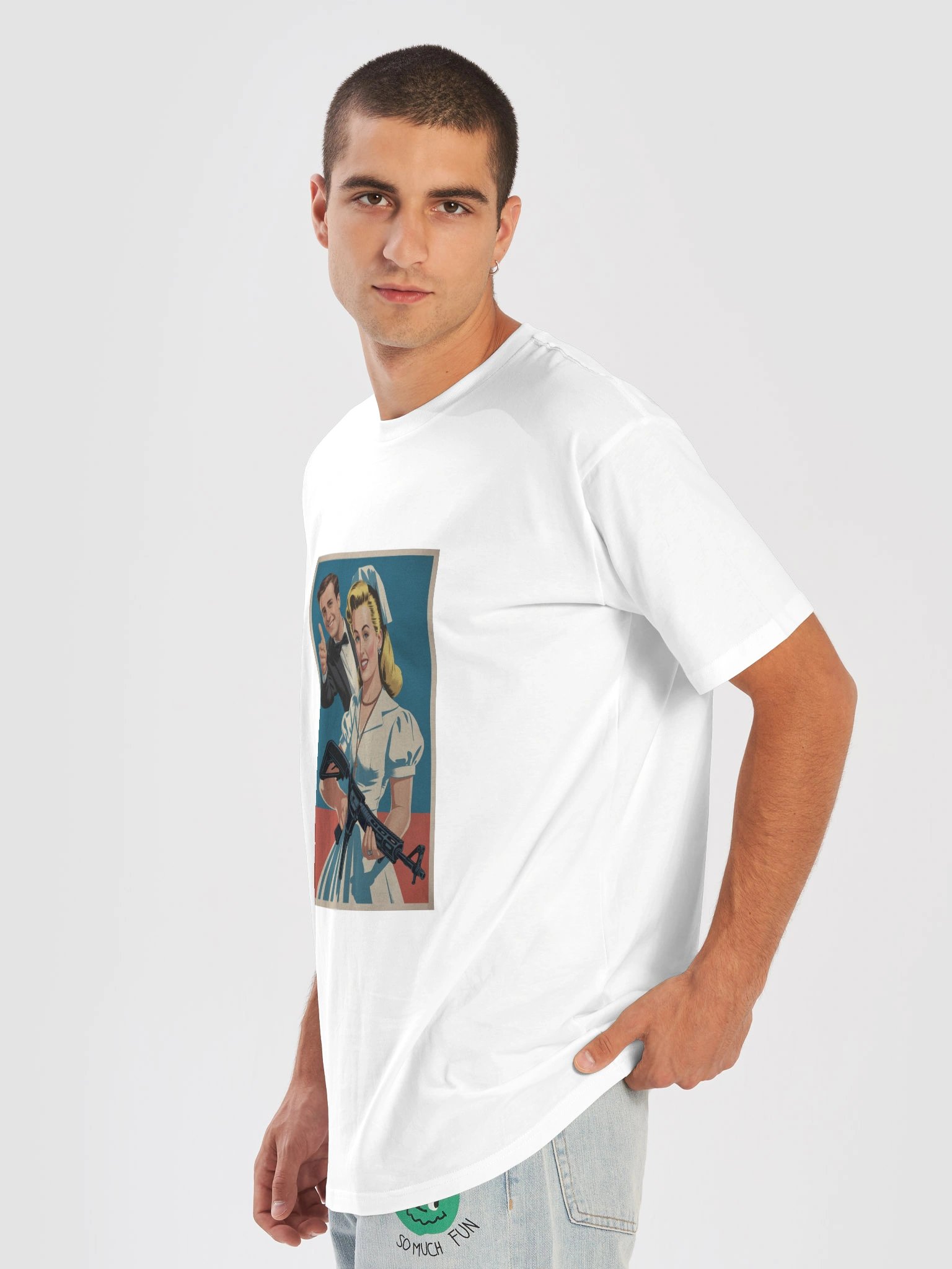 Retro Nurse & Tuxedo Gentleman Unisex Tee product image (7)