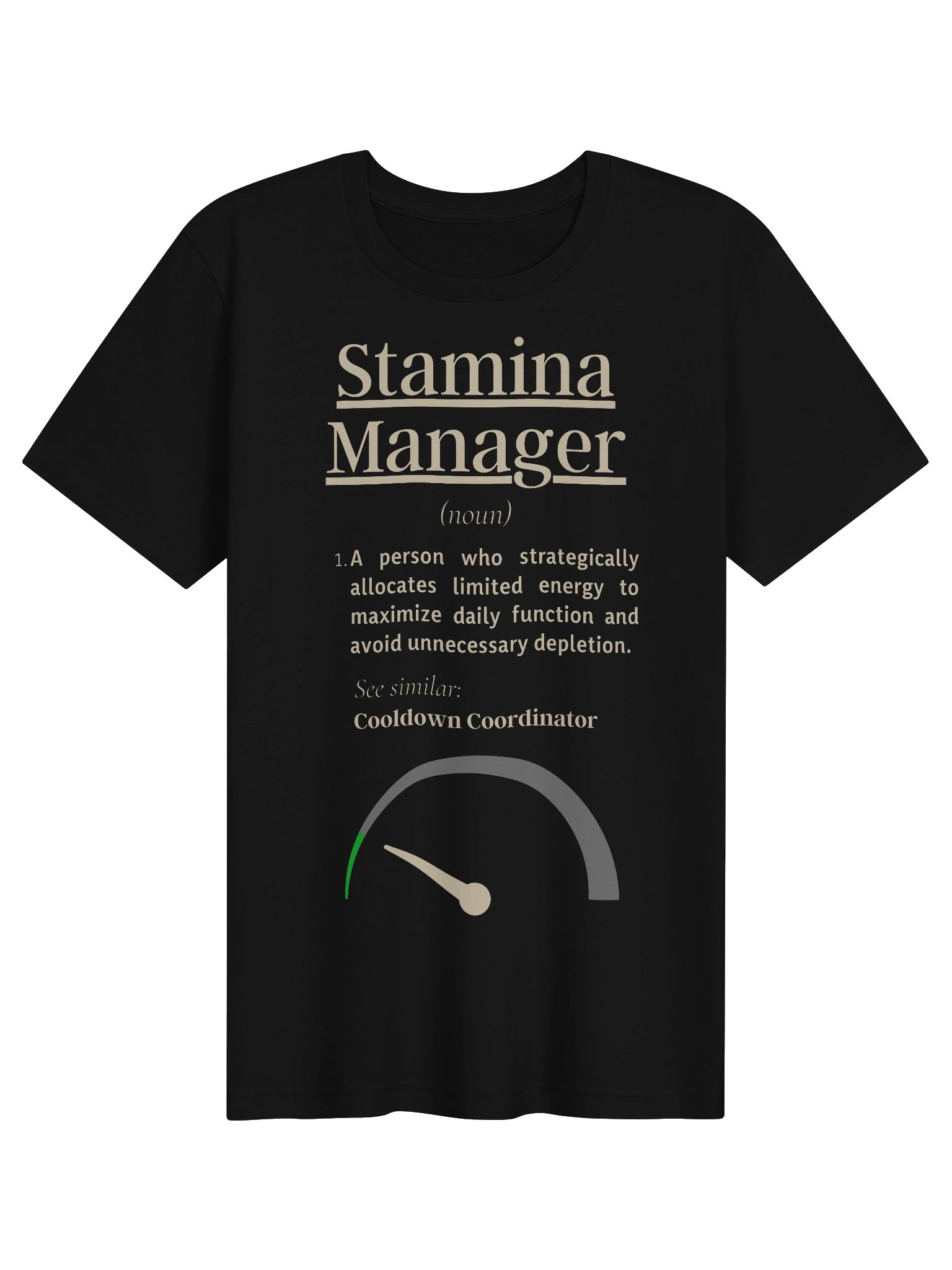 Stamina Manager Shirt | Chronic Fatigue & Spoonie Energy Humor Tee product image (1)