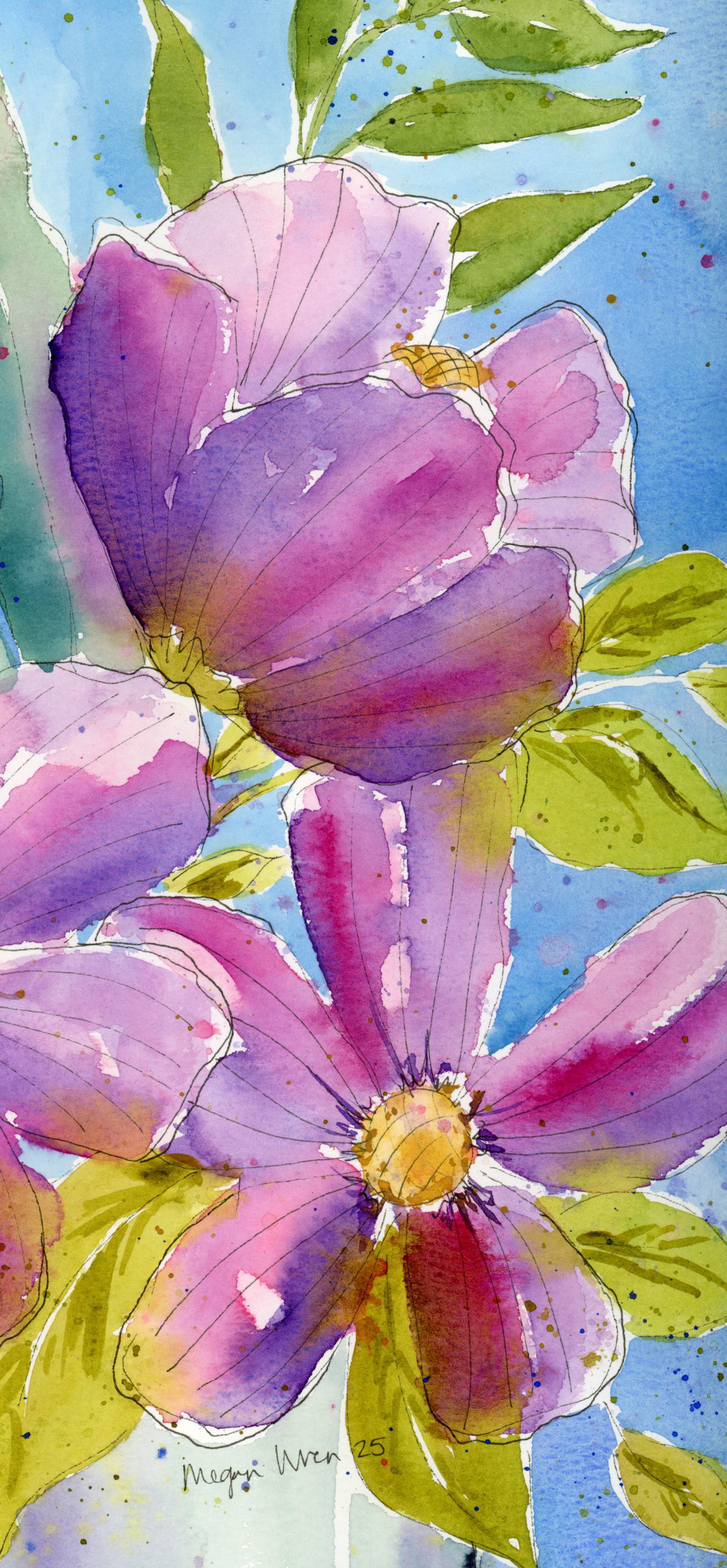 Bloom Bundle - 5 Original Watercolor Phone Wallpapers product image (8)