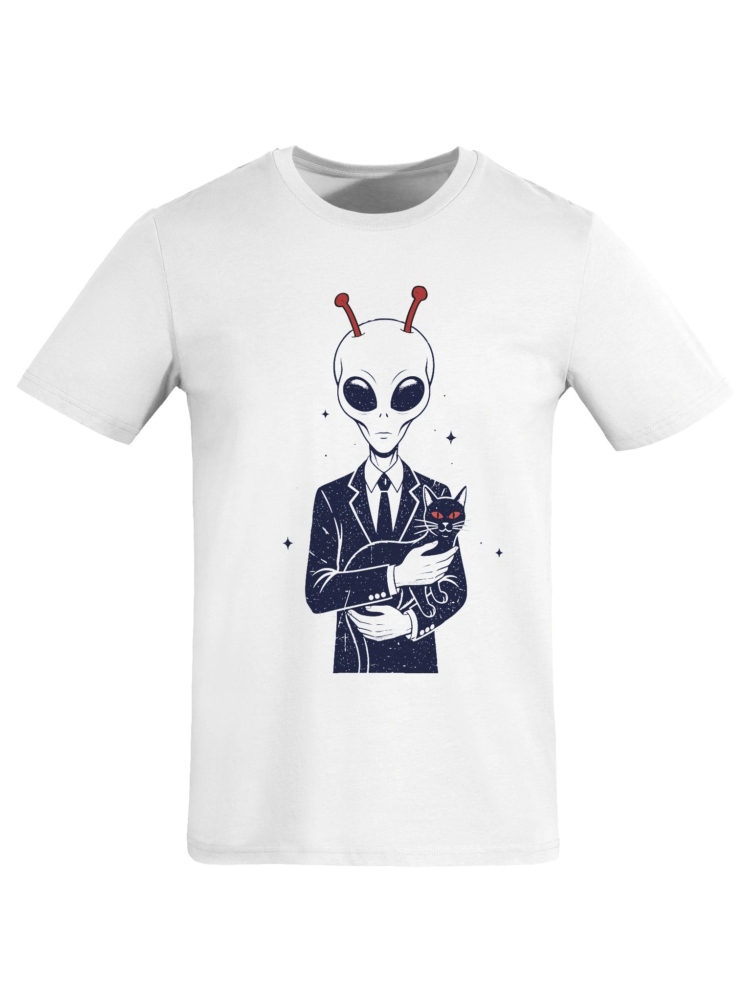Alien Loves Cat - Galactic Encounter Organic Cotton T-Shirt product image (7)