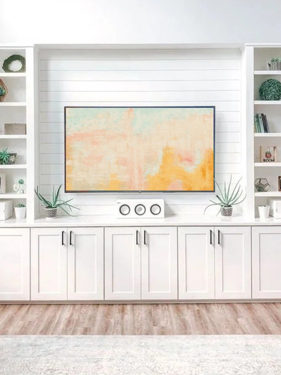 Samsung Frame TV Art Orange Pastel Abstract Oil Painting Screensaver Digital TV Background product image (1)