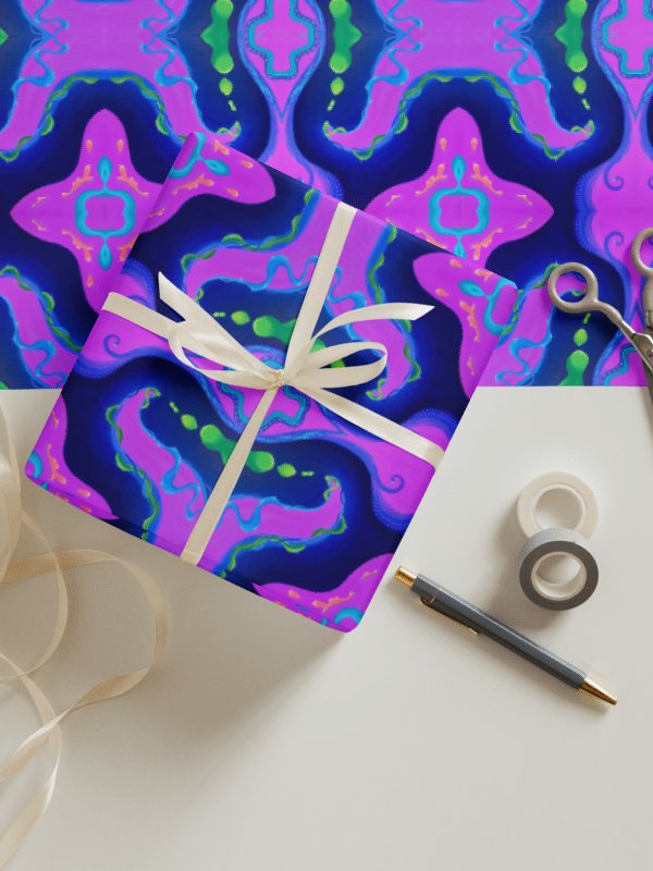 Neon Space Party Kaleidoscopic Wrapping Paper product image (2)