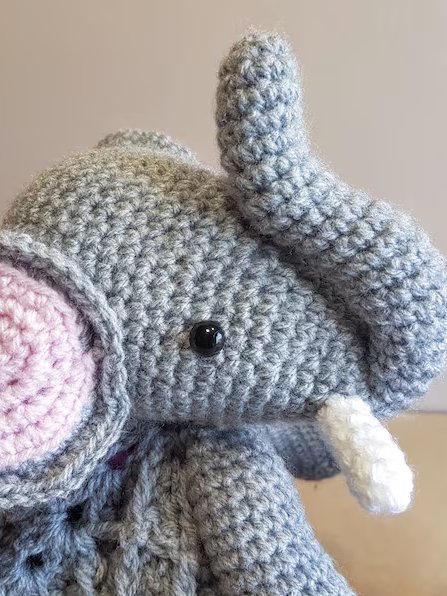 Crochet Elephant Lovey Pattern, Waffle or Granny Stitch PDF Pattern - Crafting Happiness product image (6)