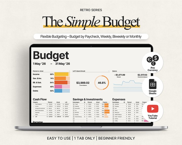 The Simple Budget Spreadsheet for Google Sheets product image (1)