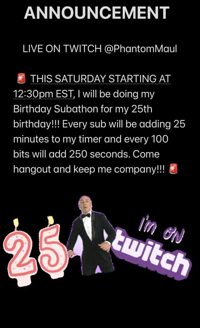 Celebrate my 25th birthday this Saturday 02/14/2026 with me!! 🫶🏽❤️🎂 #blowthisup #birthdayboy #subathon 