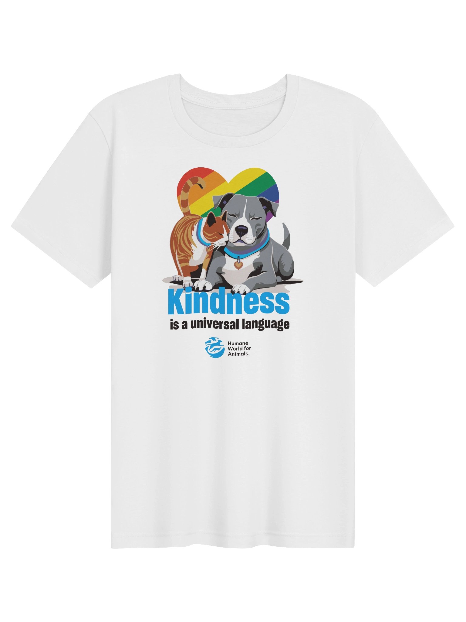 Kindness is a universal language t-shirt - Rainbow heart product image (1)
