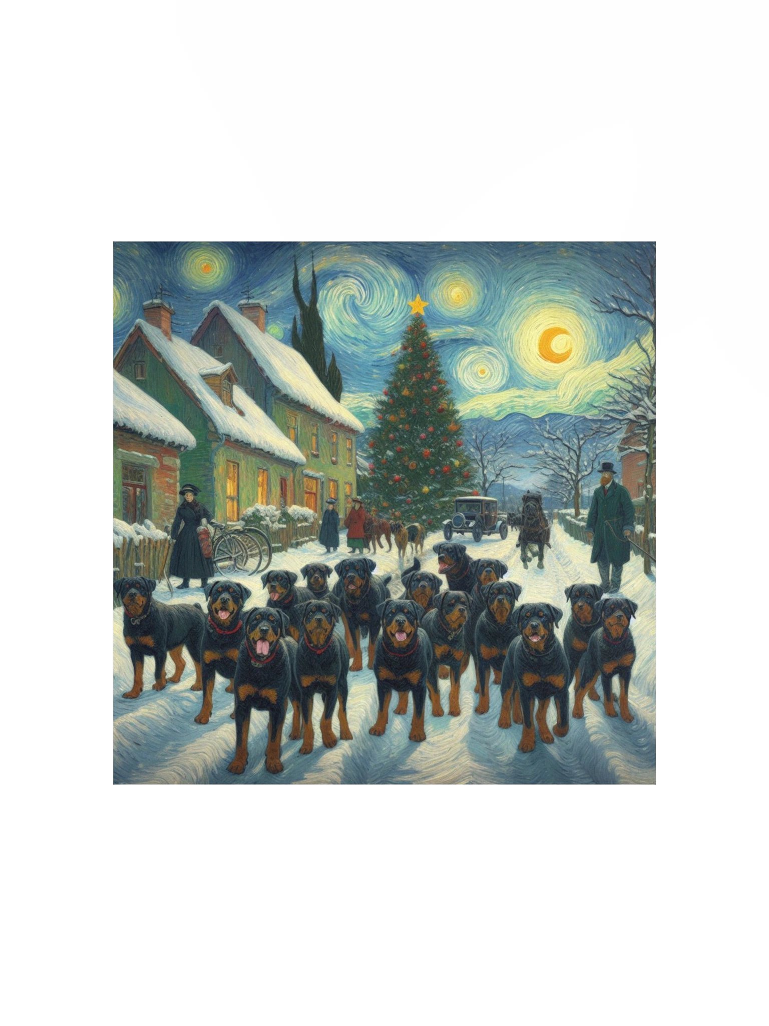 Christmas Night Rottweiler Poster product image (4)