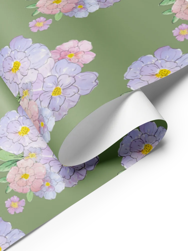 Gingham Blossoms Wrapping Paper Set of 3 Sheets product image (8)
