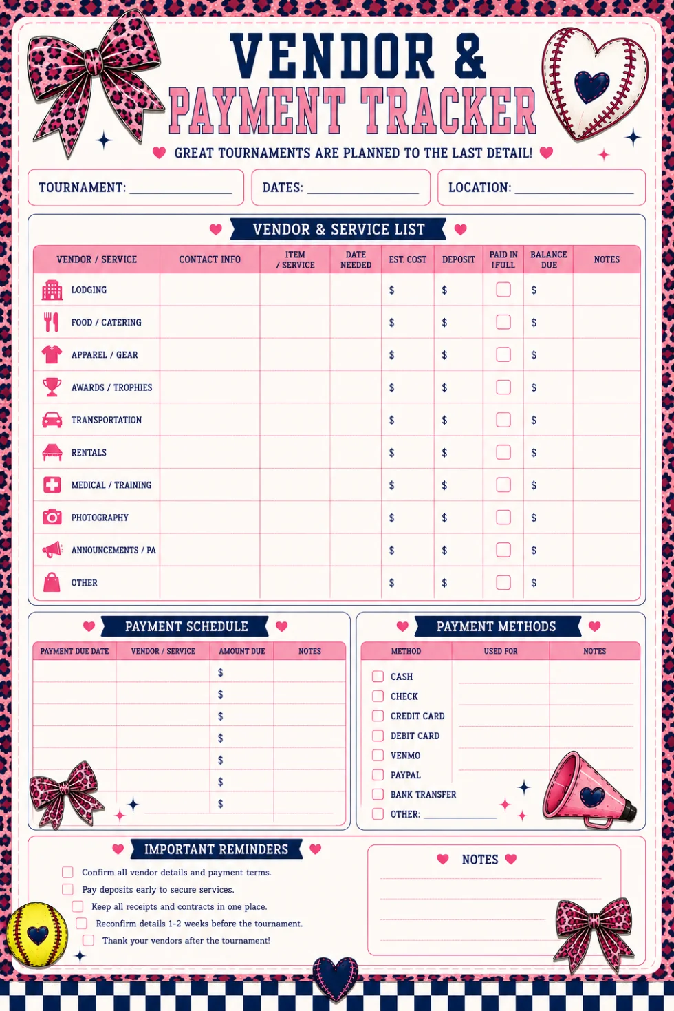 Tournament Expense Bundle | Printable PDF product image (2)
