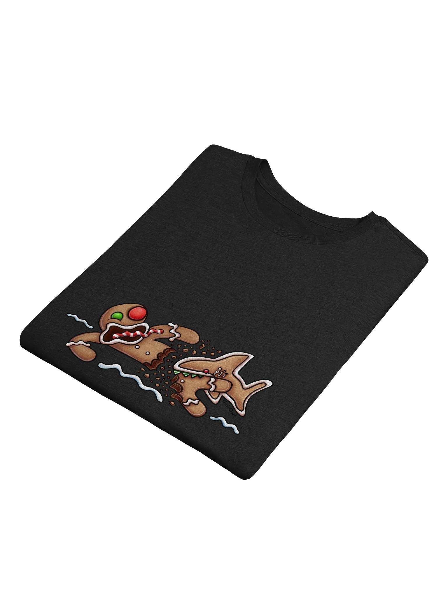Gingerbread Shark Attack Shirt product image (16)