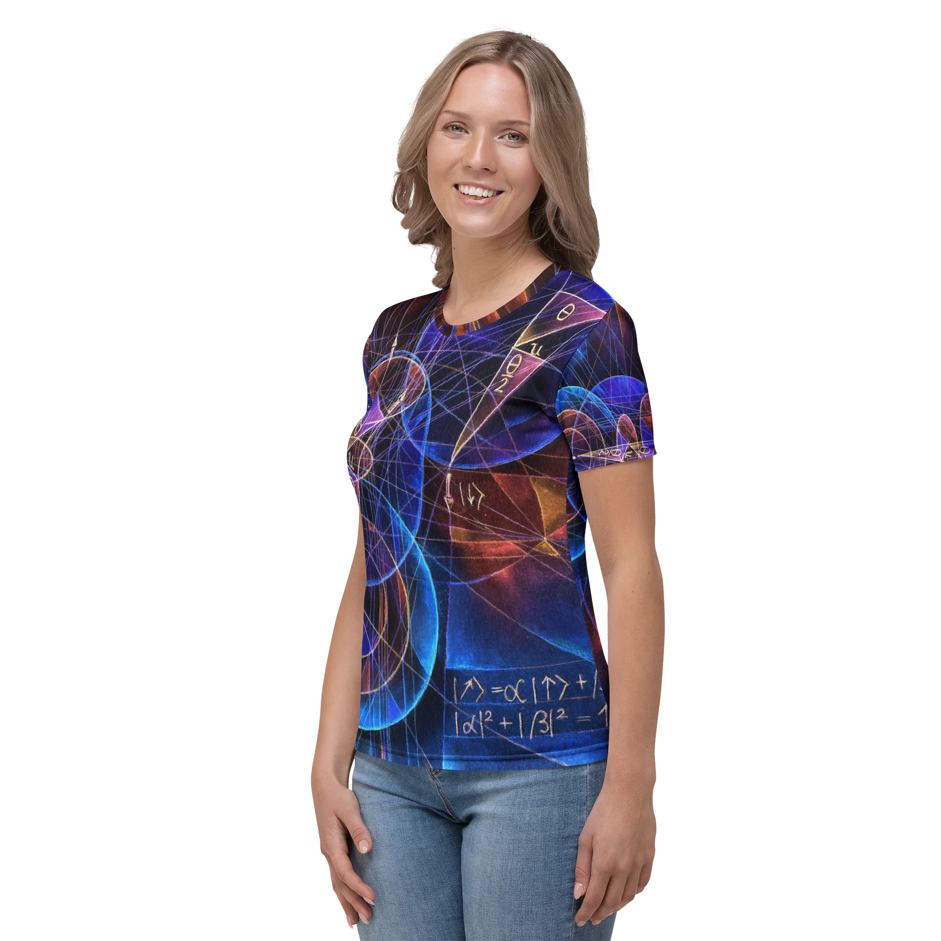 Spinning Projection - Quantum Physics Negative Art Women's Crew Neck T-Shirt product image (6)