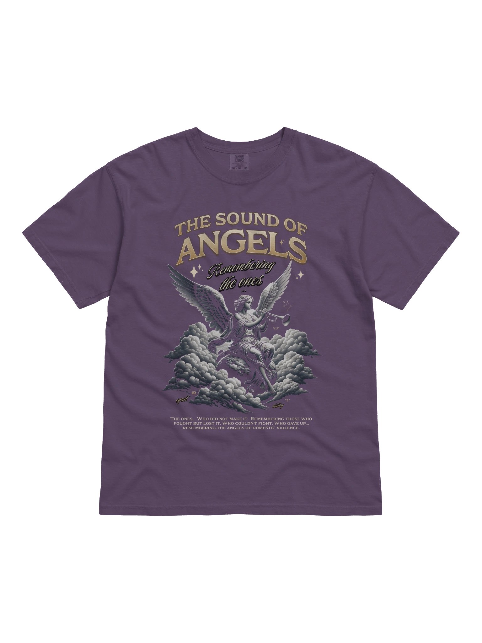 Comfort Colours_The Sound of ANGELS Unisex T-shirt_EQALL® Billog Collection Campaign_Golden / Black product image (1)