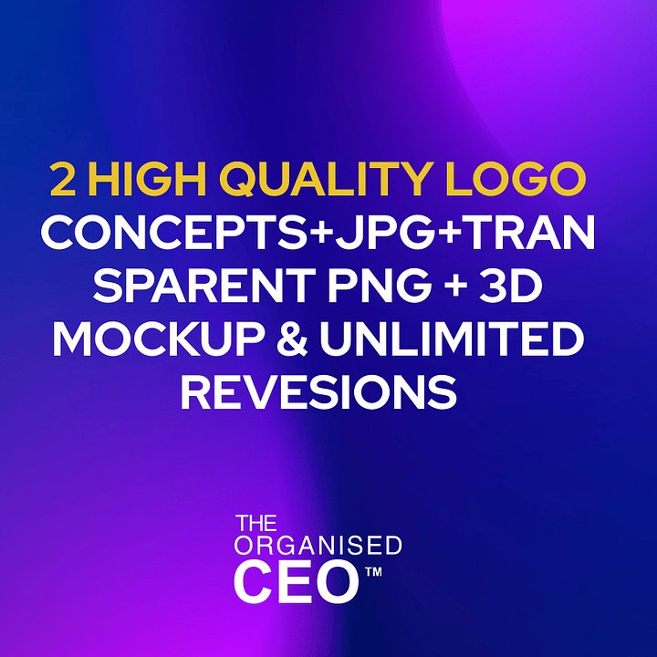2 high quality Logo Concepts + JPG+Transparent PNG+ 3d Mockup & Unlimited Revision product image (1)