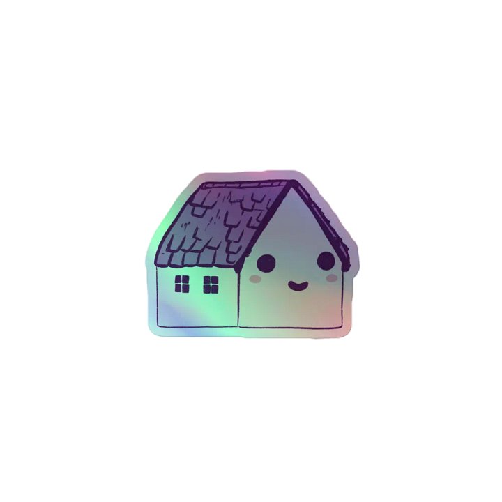 A cute and happy house, for a smile (Kiss-Cut Holographic Sticker) product image (1)