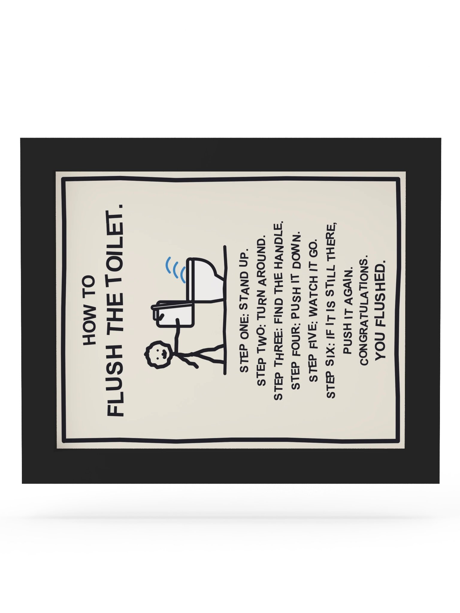 How to Flush the Toilet (Framed Bathroom Sign) product image (11)