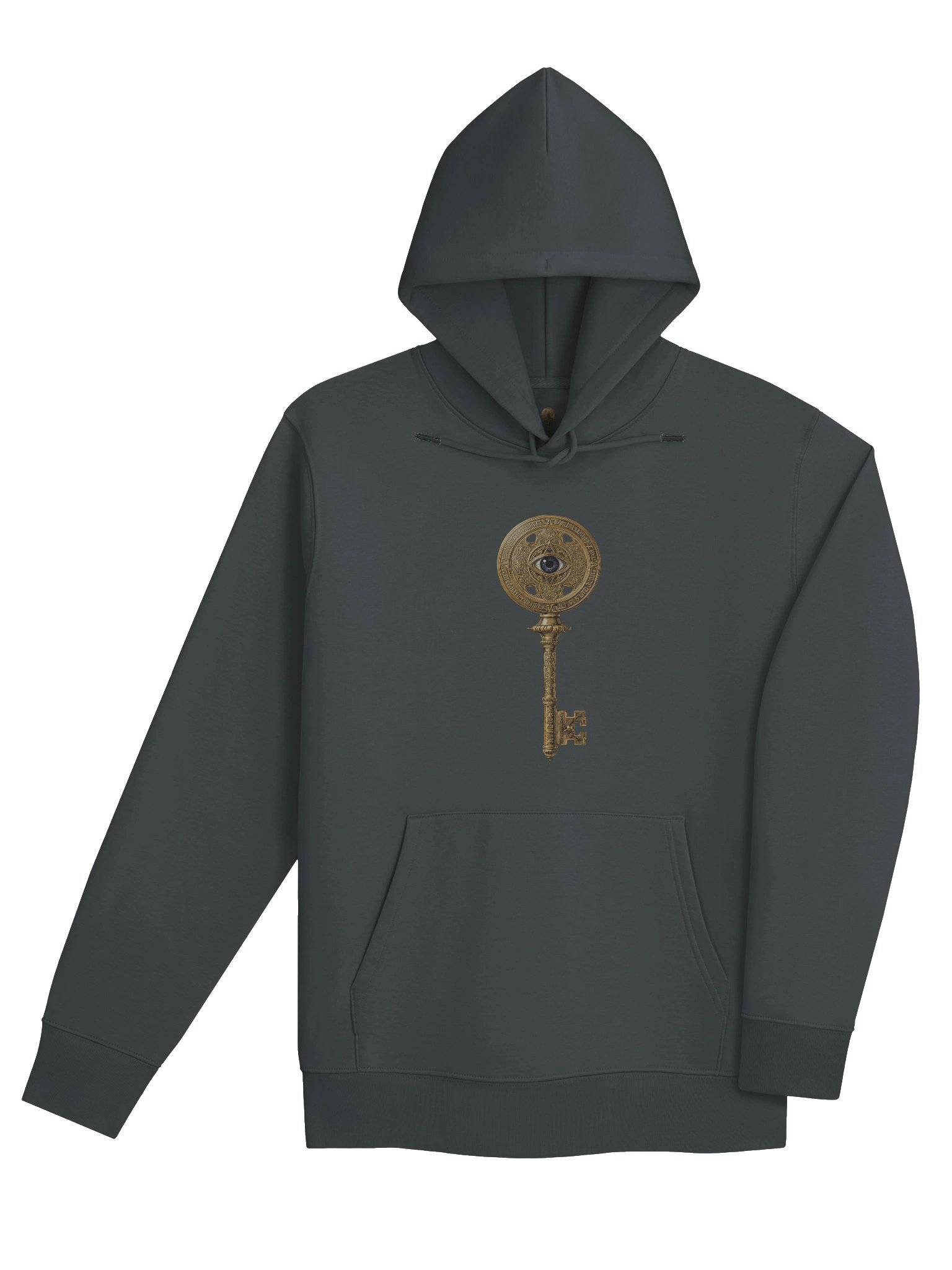 The Gatekeeper’s Key – India Ink Grey Archive Edition (Front & Back Print) | Organic Hoodie product image (4)