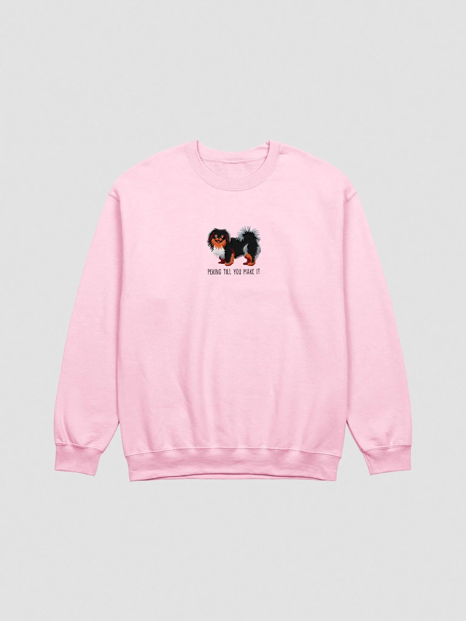Peking Till You Make It Sweatshirt (Embroidered) of a Pekingese(Black & Tan) product image (4)