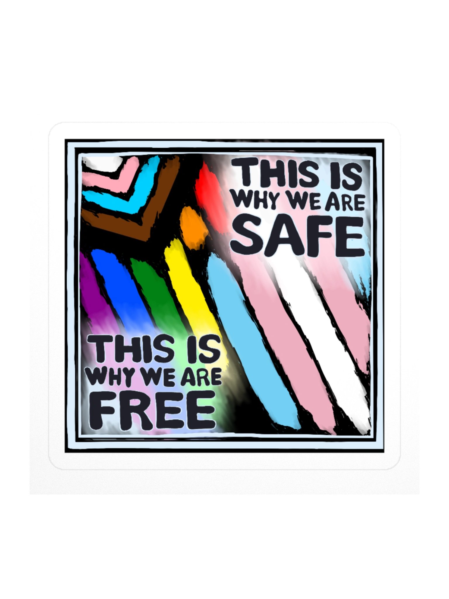 Progress Flag + Trans Flag Sticker product image (1)