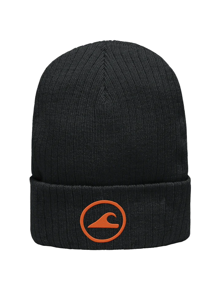 Embroidered Wave Rider Atlantis Ribbed Knit Beanie (Citrus) product image (1)
