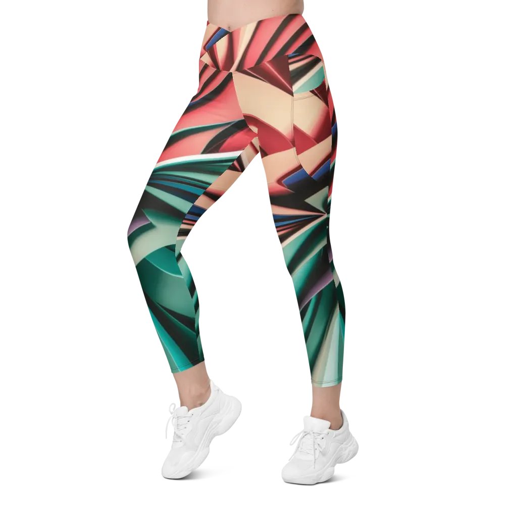 Abstract Geometric Women's Crossover Leggings in Vibrant Colors (2XS-6XL) product image (10)