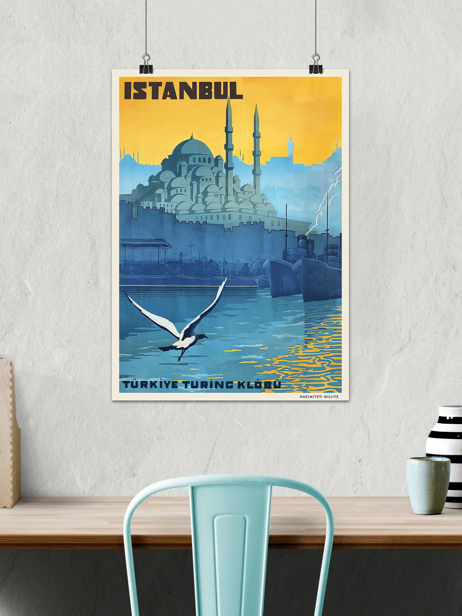 Istanbul, Turkey, 1928 (Türkiye Turing Klöbü) — retro travel poster product image (2)