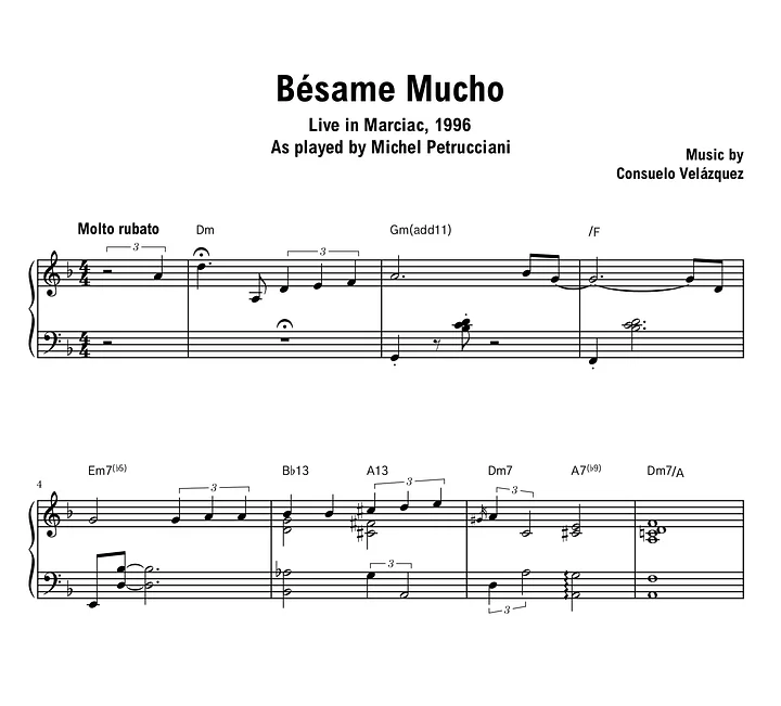 Michel Petrucciani - Besame Mucho (Marciac) - Sheet music (PDF) product image (1)