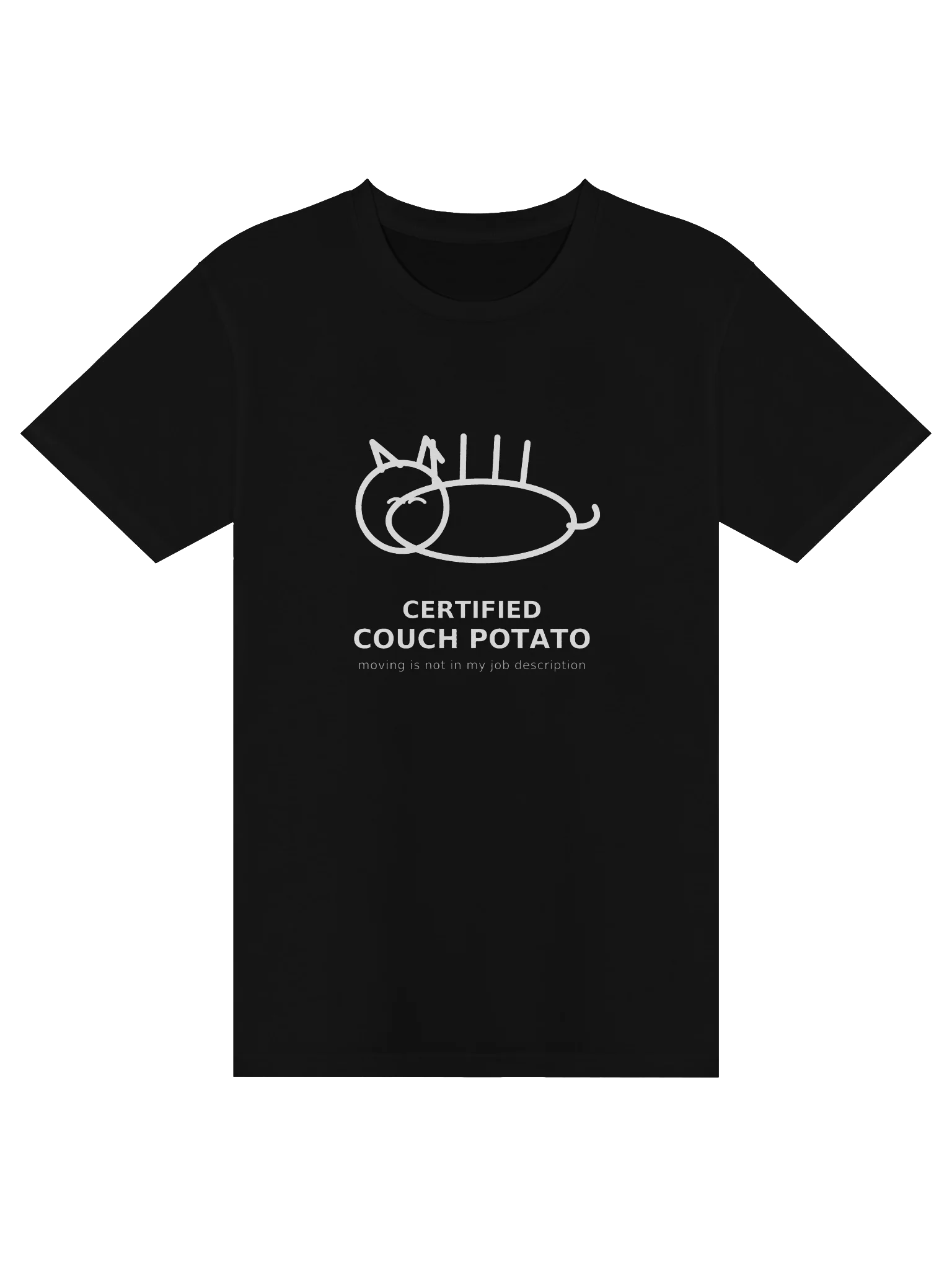 Certified Couch Potato – Moving Is Not in My Job Description – Funny Cat T-Shirt product image (5)