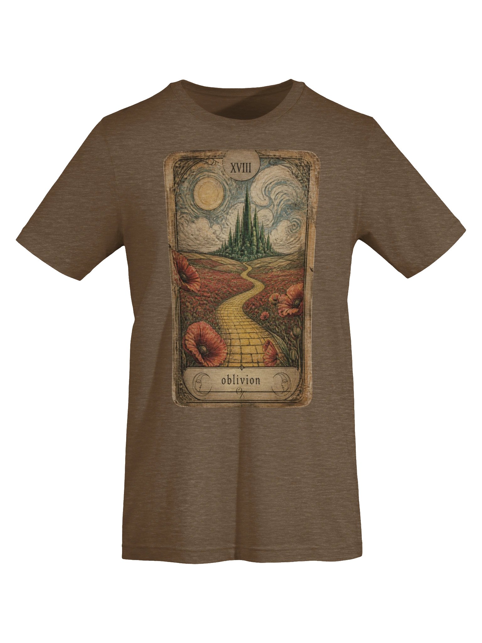 Oz Poppy Field Tarot Shirt, Dreamy Emerald City Graphic, Re-imagined Moon Card product image (6)