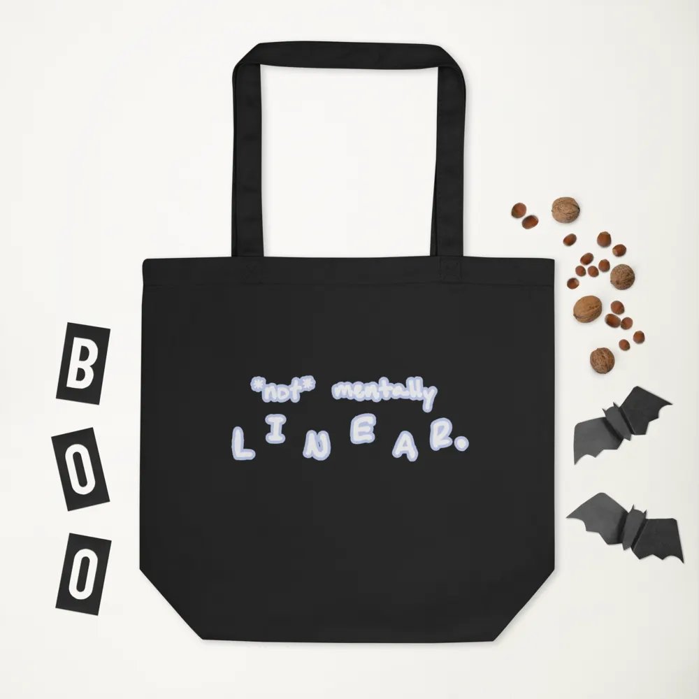 *not* mentally linear (lined design, #BDCAEF) tote bag product image (3)
