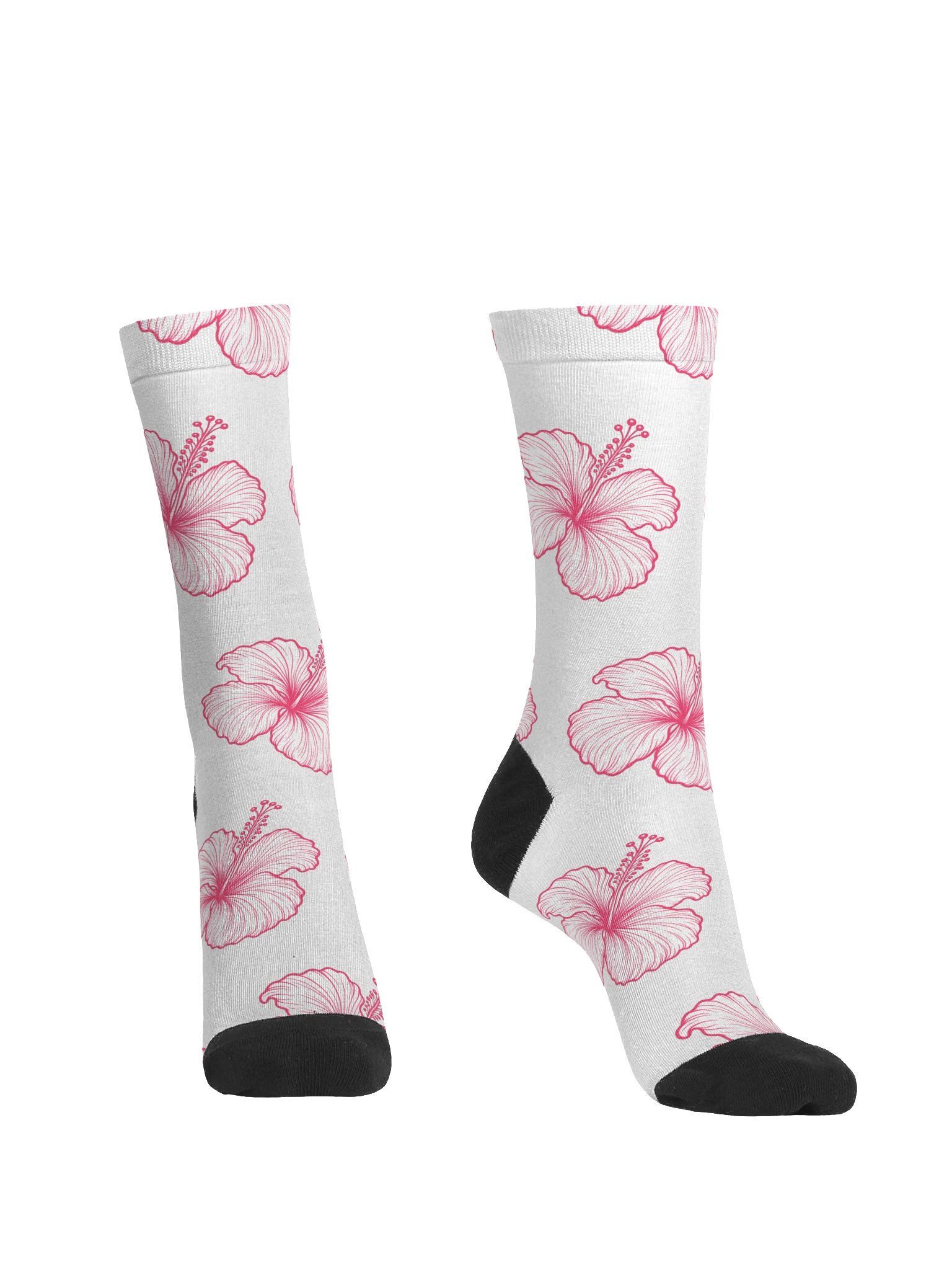 LL Social Co. Pink Hibiscus Socks product image (2)