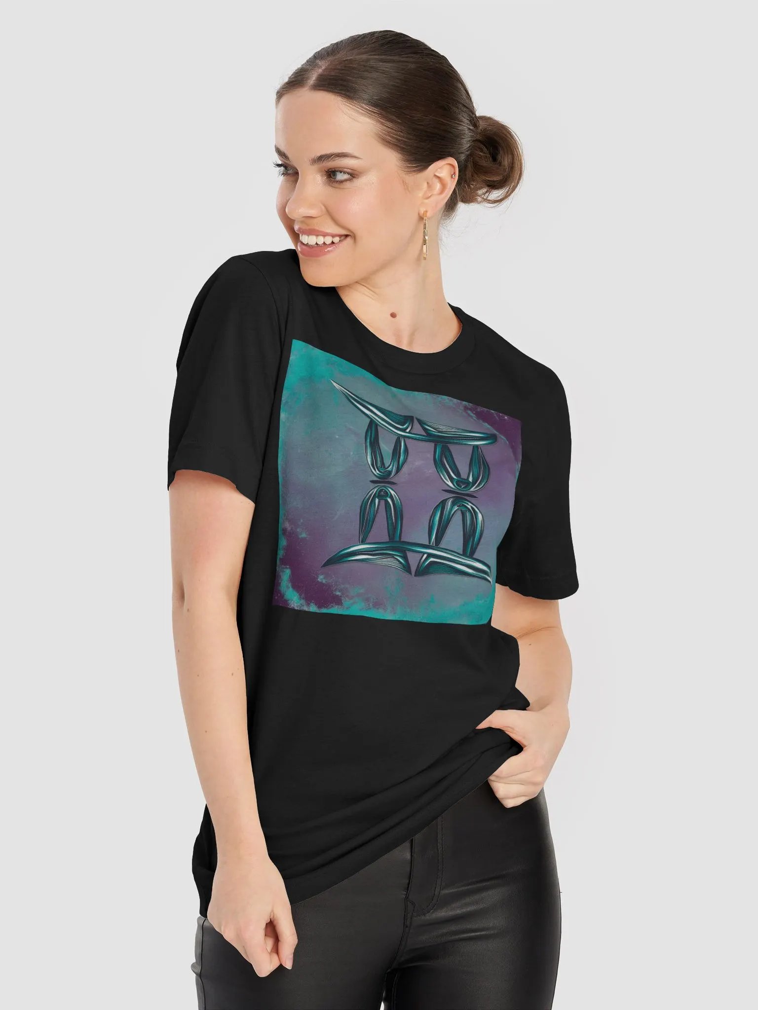 Gemini Zodiac Unisex T-Shirt - Abstract Cosmic Design, Exclusive Astrology Gift product image (9)