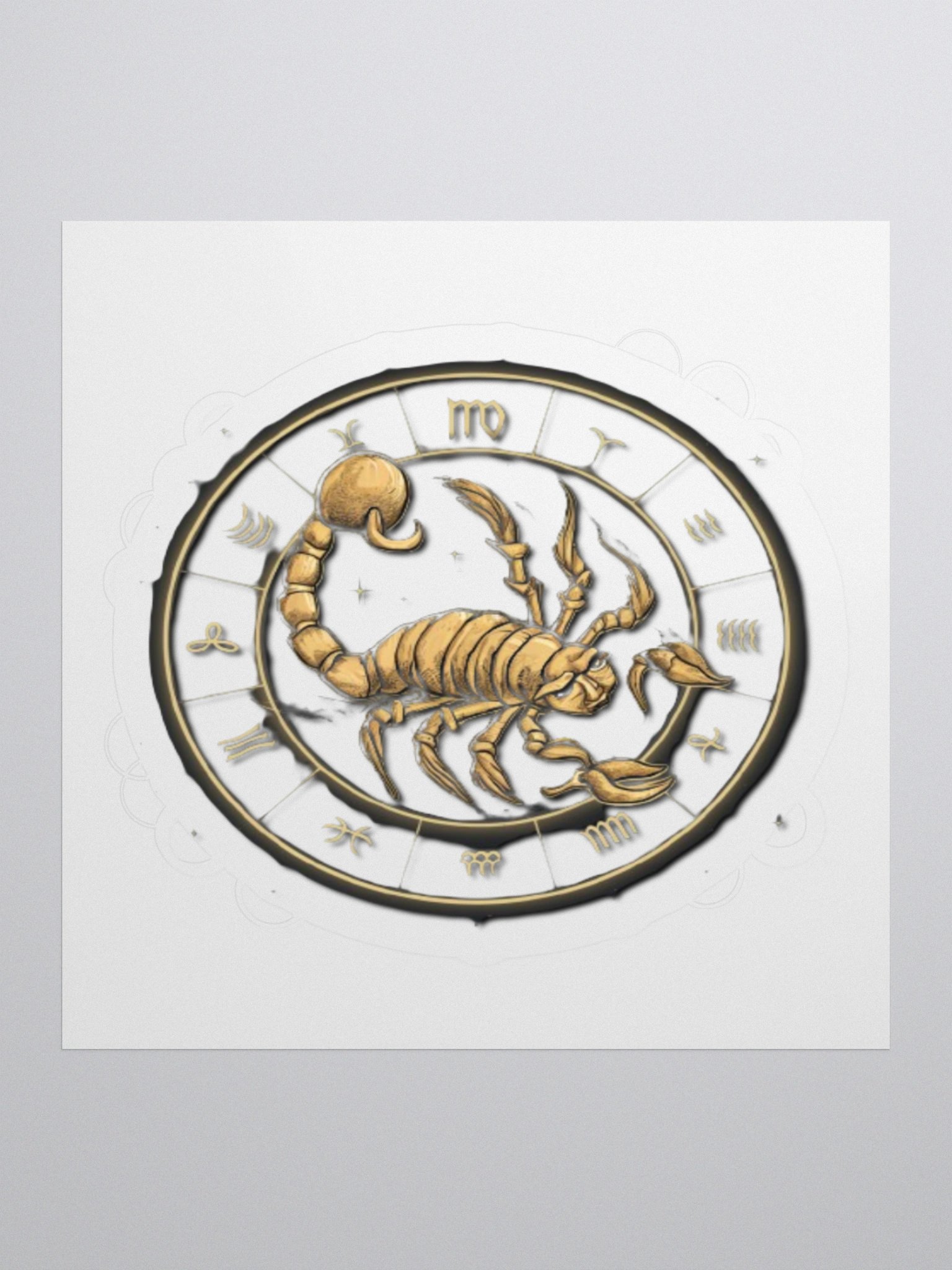 Exclusive Scorpio Zodiac Sticker: Gold Scorpion with Zodiac Wheel - Perfect for Astrology Enthusiasts and Unique Gifts! product image (2)