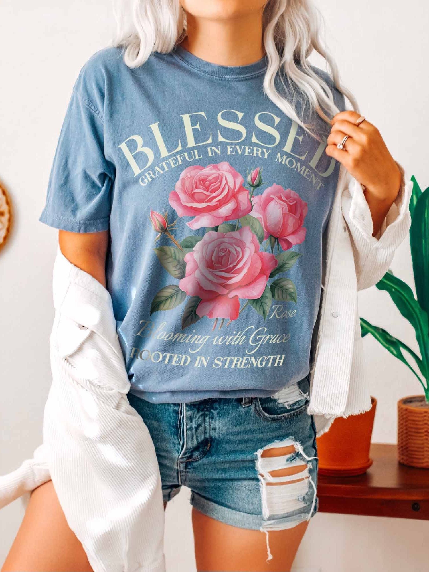 November Blessed Peony Flower Shirt – Blooming with Grace, Rooted in Strength Graphic Tee product image (2)