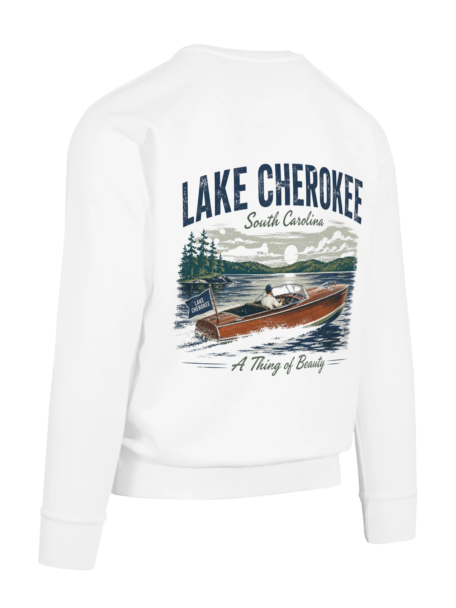 Lake Cherokee Vintage Boat Sweatshirt (back) product image (5)