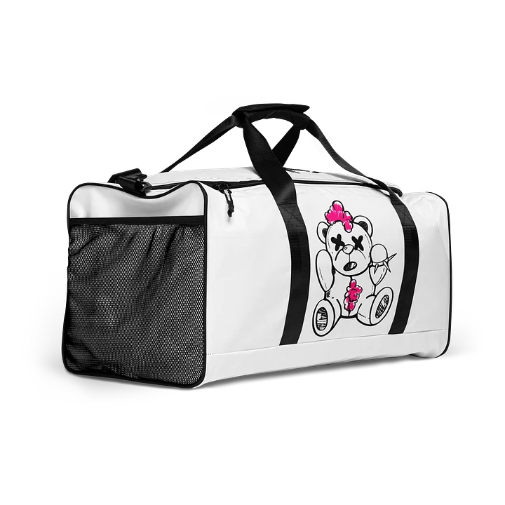 Dead Teddy Duffle Bag – White & Black Gym Bag product image (2)