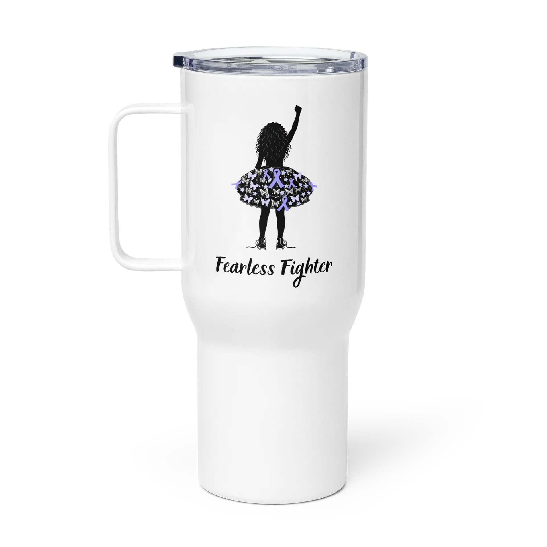 Stomach Cancer - Fearless Fighter Travel Mug with Handle product image (1)
