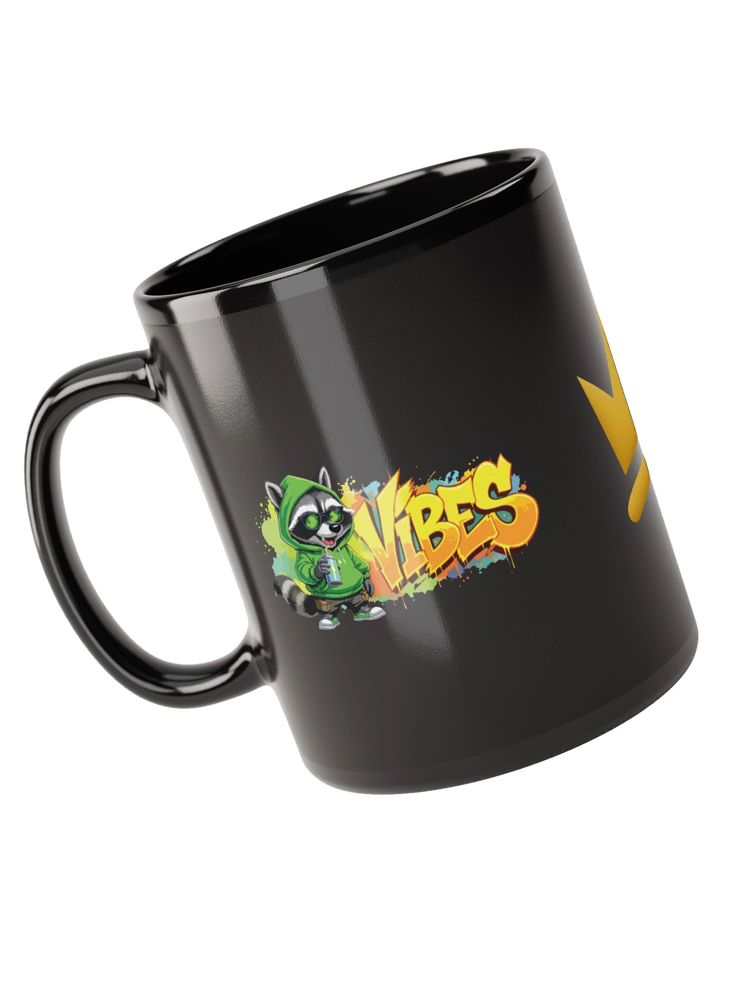 Ceramic Mug – Vibes Raccoon Crown Modern Graphic Coffee Mug for Daily Use product image (3)