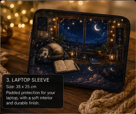 Dream Star's Moonlit Study Laptop Sleeve product image (1)