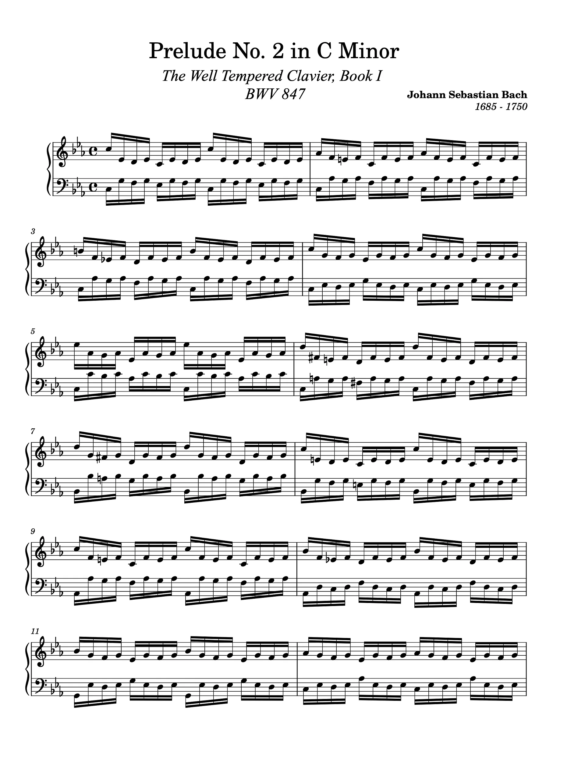 Prelude and Fugue No. 2 in C Minor, BWV 847 product image (1)